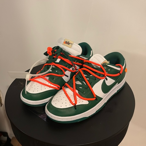Green offwhite Nike collab dunks
